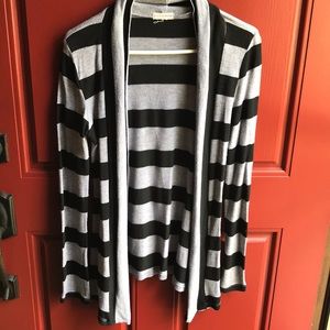 Black and gray striped cardigan